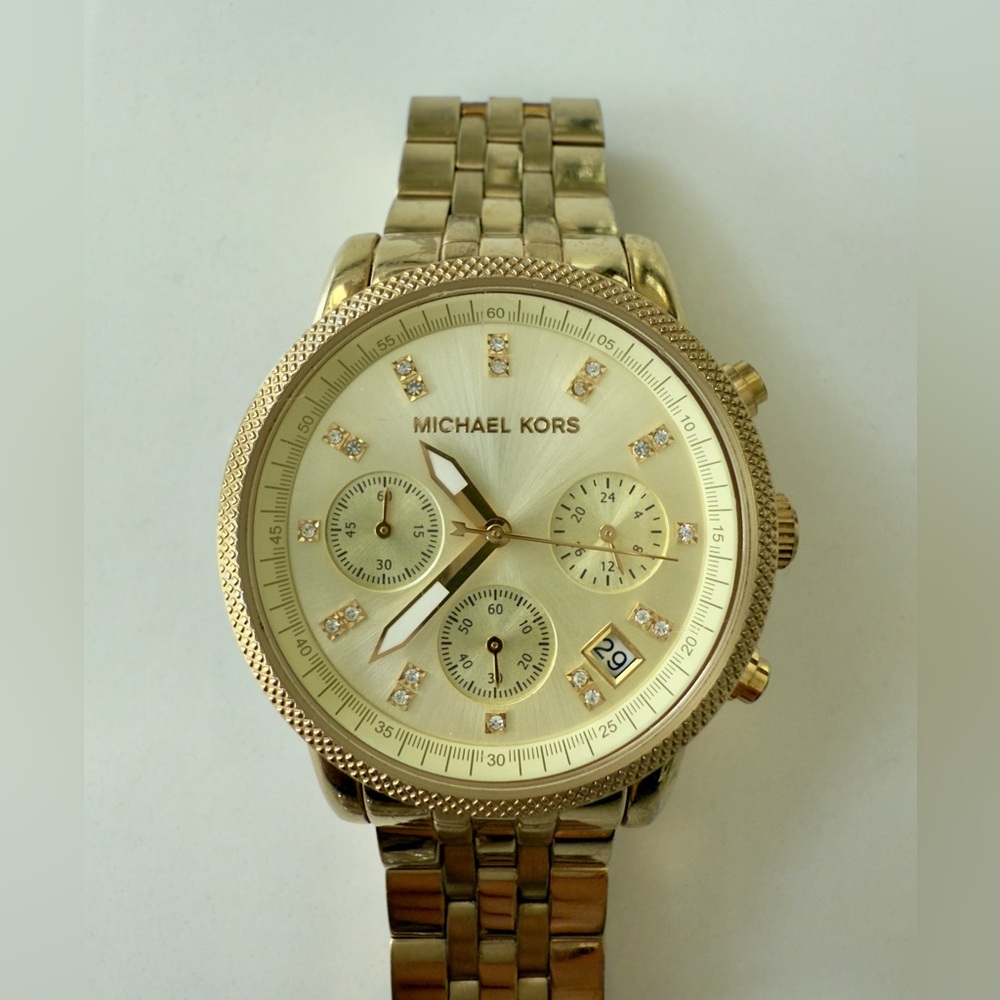 Michael Kors Ritz Gold Tone Chronograph Women’s Watch - Picture 5 of 6